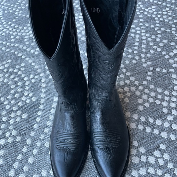 Ariat Heritage R Toe Western Leather Boots Black Deertan Mens Boots 10.5 D men - Picture 16 of 16